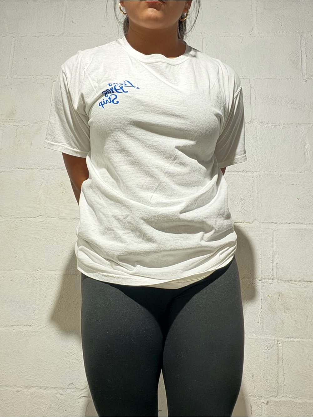 Malibu White T-Shirt with Blue Chest Script